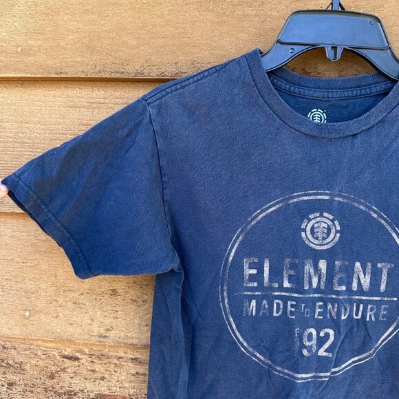 Element 92 Made to Endure Y2K Logo Graphic Navy Blue  Classic Skater Tee Shirt S - Picture 5 of 9